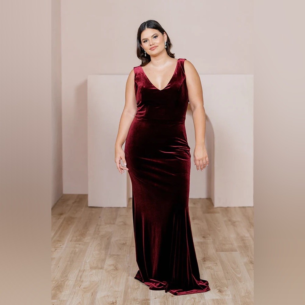 REVERLY Dakota Velvet Dress - RUST